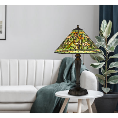 60W X 2 MILWOOD TIFFANY TABLE LAMP