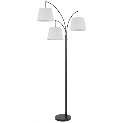 60W X 3 VARDON METAL ARC FLOOR LAMP WITH HARDBACK FABRIC SHADE Floor Lamp Cal Lighting