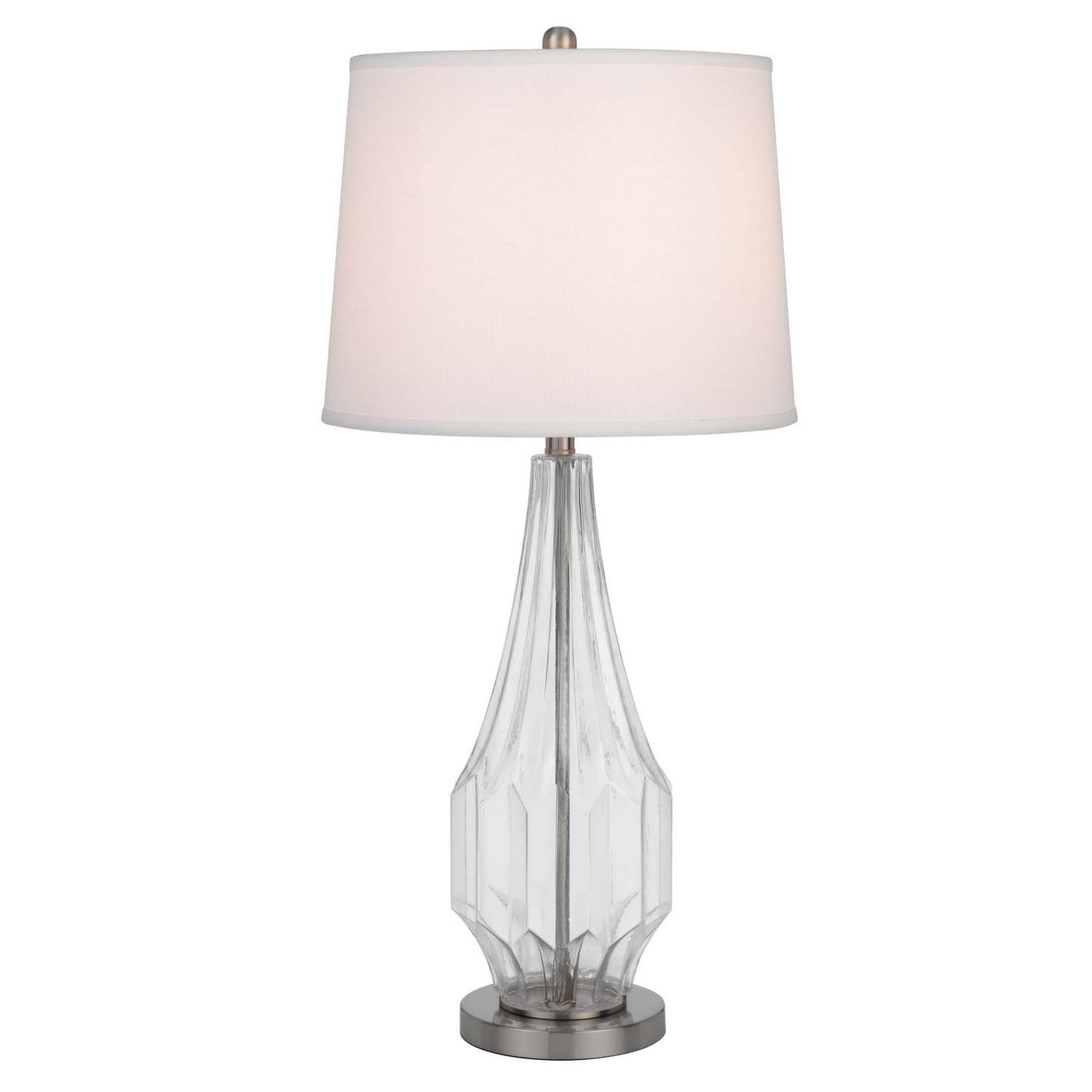 150W 3 WAY WALHAM GLASS TABLE LAMP WITH HARDBACK FABRIC SHADE (SOLD IN PAIRS)