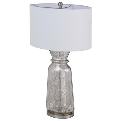 150W 3 WAY KESWICK GLASS TABLE LAMP WITH HARDBACK FABRIC SHADE (SOLD IN PAIRS)