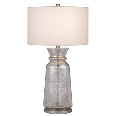 150W 3 WAY KESWICK GLASS TABLE LAMP WITH HARDBACK FABRIC SHADE (SOLD IN PAIRS)