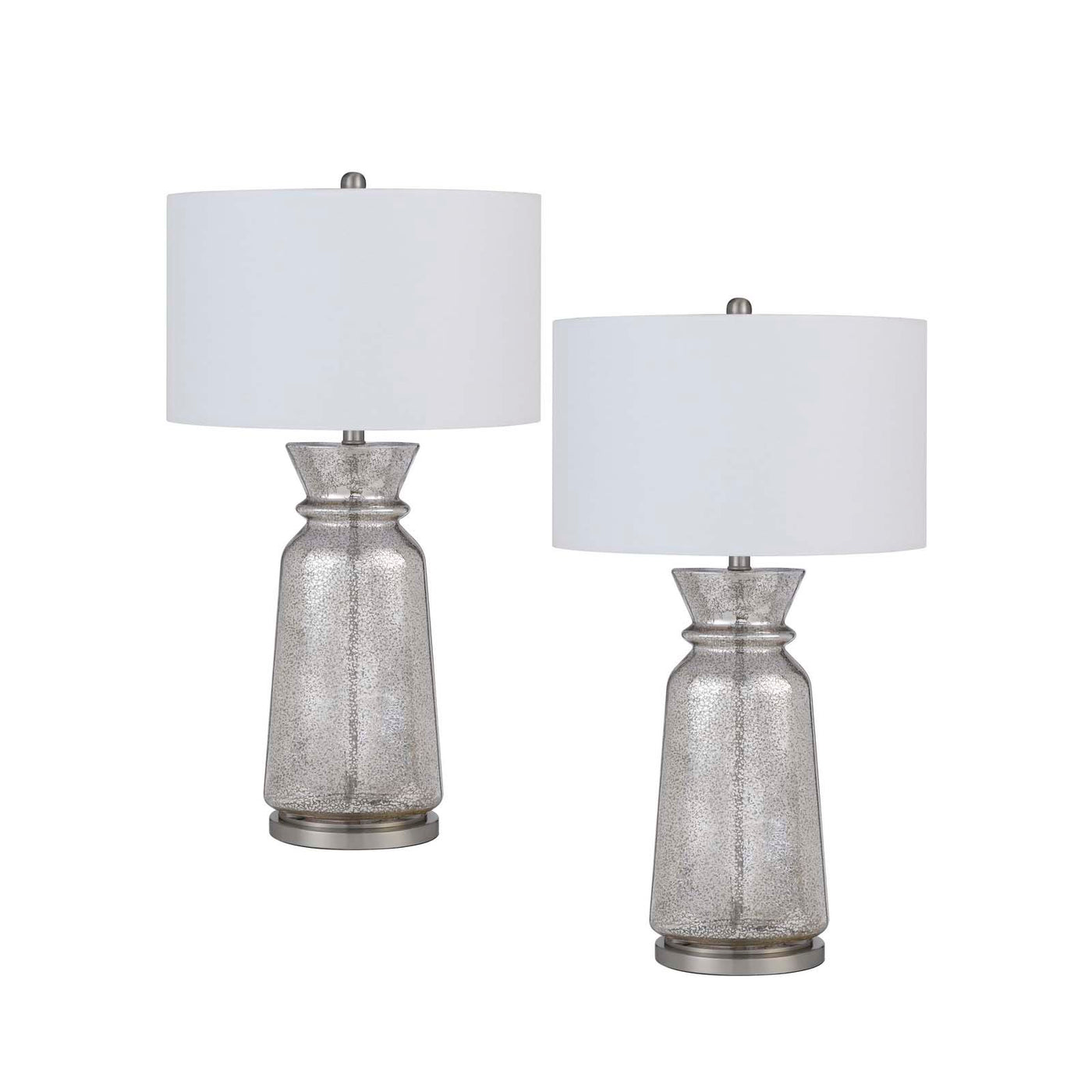 150W 3 way Keswick glass table lamp with hardback fabric shade (sold in pairs)