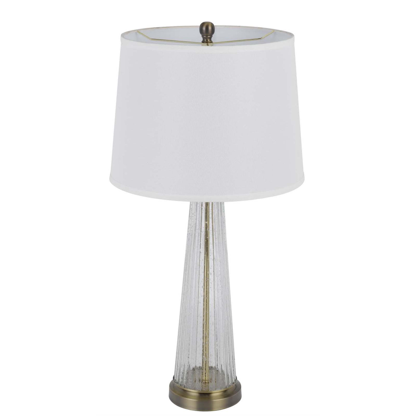 150W 3 WAY HUXLEY GLASS TABLE LAMP WITH HARDBACK FABRIC SHADE (SOLD IN PAIRS)