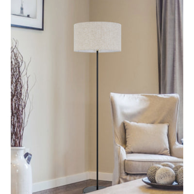 150W 3 WAYT CROMWELL METAL FLOOR LAMP WITH LINEN SHADE Floor Lamp Cal Lighting