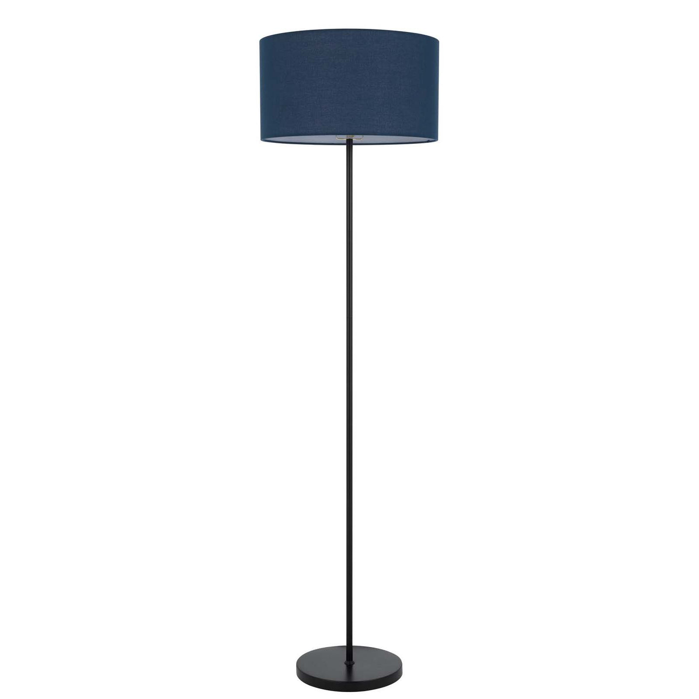 150W 3 WAYT CROMWELL METAL FLOOR LAMP WITH NAVY BLUE LINEN SHADE Floor Lamp Cal Lighting