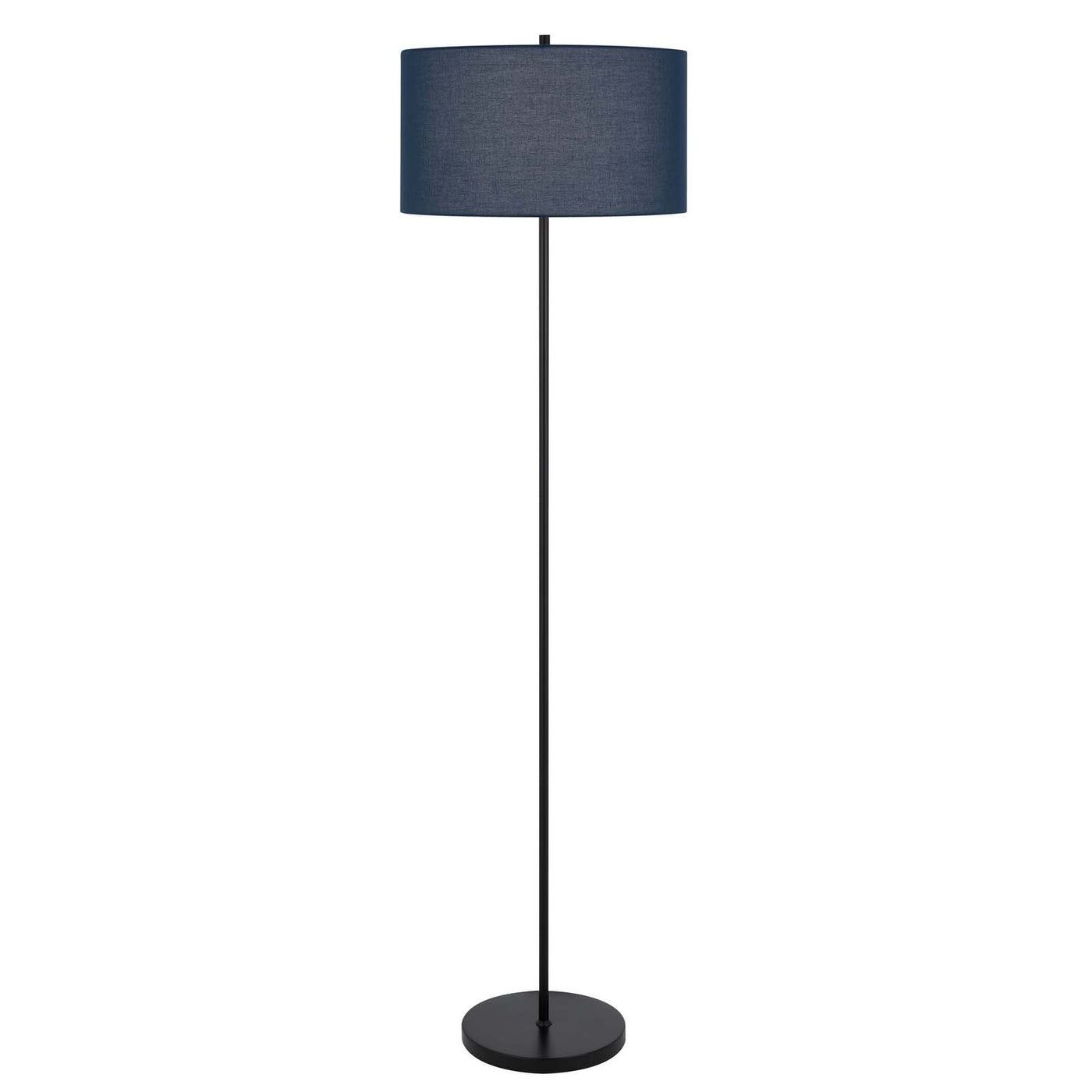 150W 3 WAYT CROMWELL METAL FLOOR LAMP WITH NAVY BLUE LINEN SHADE Floor Lamp Cal Lighting