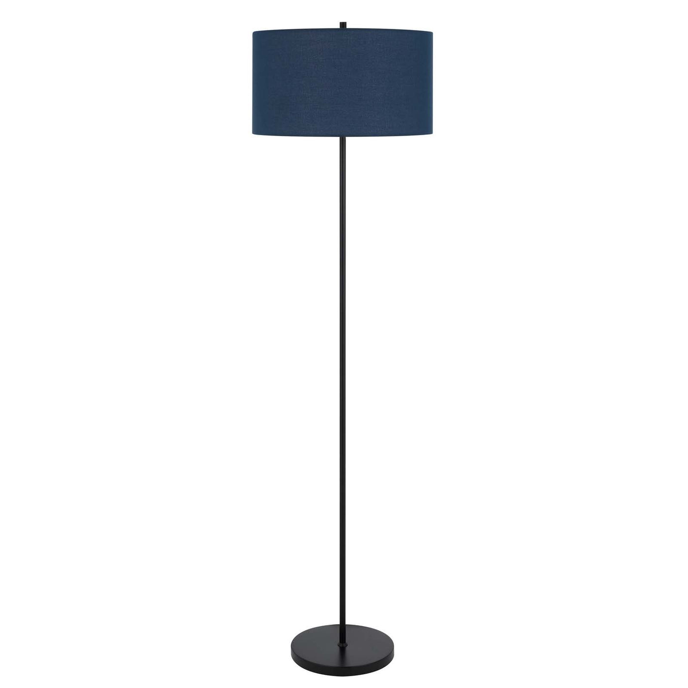 150W 3 WAYT CROMWELL METAL FLOOR LAMP WITH NAVY BLUE LINEN SHADE Floor Lamp Cal Lighting