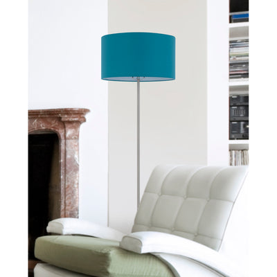 150W 3 WAYT CROMWELL METAL FLOOR LAMP WITH AQUA BLUE LINEN SHADE Floor Lamp Cal Lighting