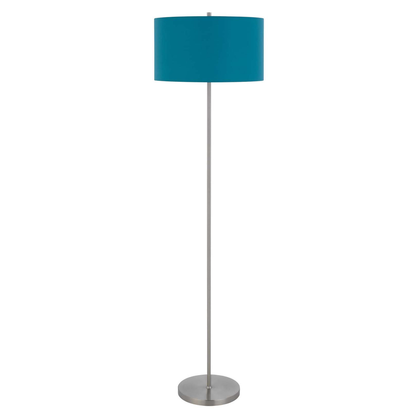 150W 3 WAYT CROMWELL METAL FLOOR LAMP WITH AQUA BLUE LINEN SHADE Floor Lamp Cal Lighting