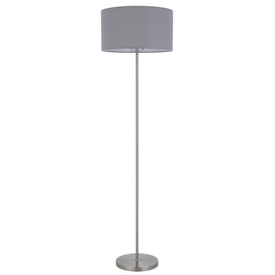 150W 3 WAYT CROMWELL METAL FLOOR LAMP WITH GRAY LINEN SHADE Floor Lamp Cal Lighting