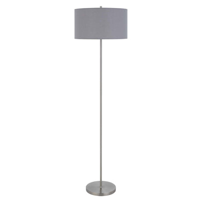 150W 3 WAYT CROMWELL METAL FLOOR LAMP WITH GRAY LINEN SHADE Floor Lamp Cal Lighting