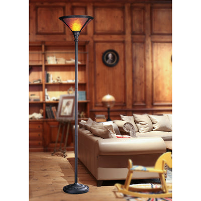 150W 3 WAY TORCHIERE W/MICA SHADE Floor Lamp Cal Lighting