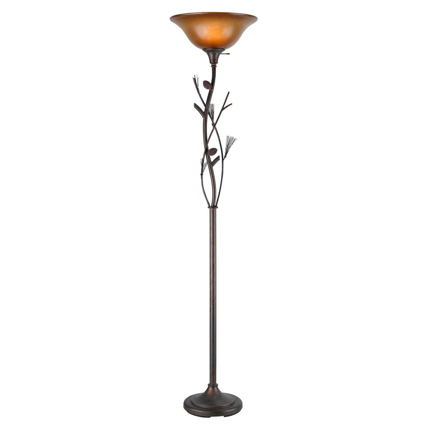 150W 3 WAY PINECONE TORCH W/GLS SHD Floor Lamp Cal Lighting