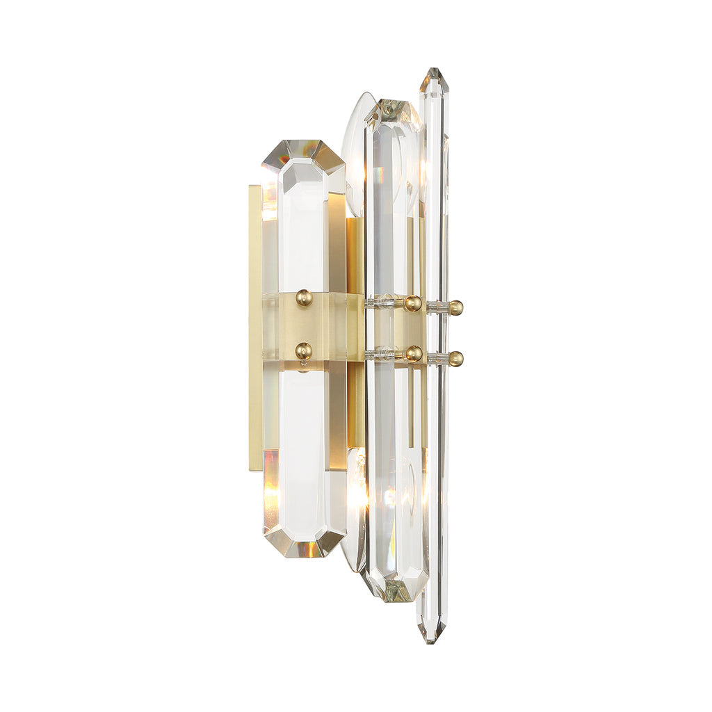 Bolton 2 Light Aged Brass Sconce Wall Sconce Crystorama