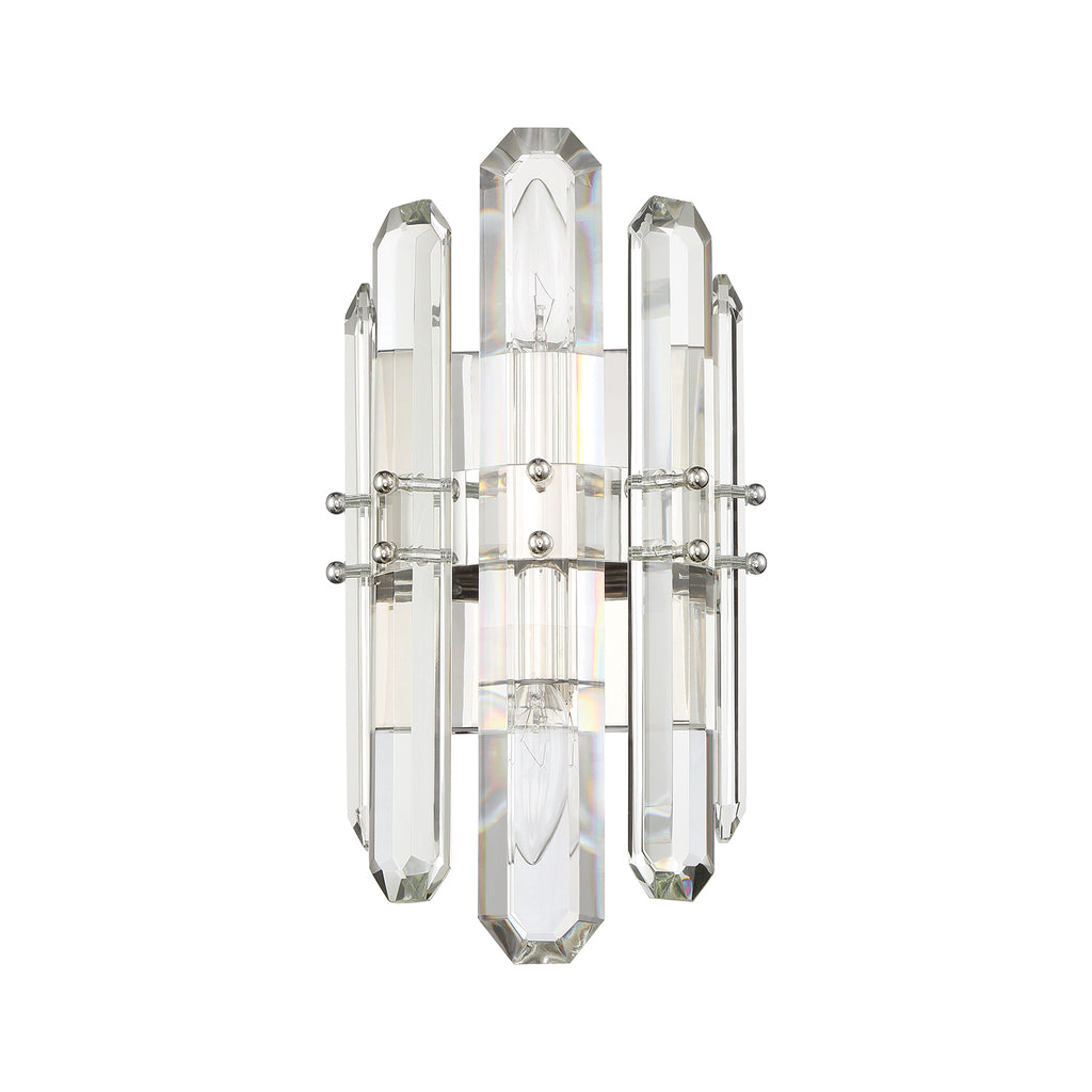 Bolton 2 Light Polished Nickel Sconce Wall Sconce Crystorama