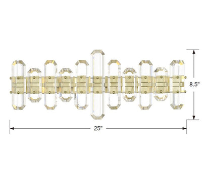 Bolton 3 Light Aged Brass Bathroom Vanity Bath and Vanity Crystorama