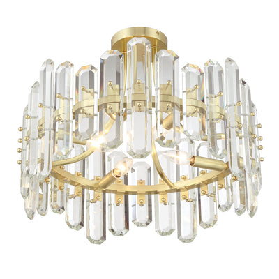 Bolton 4 Light Aged Brass Semi Flush Mount Semi Flush Crystorama