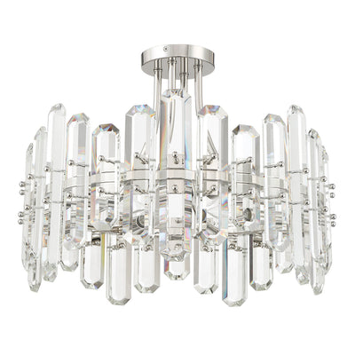 Bolton 4 Light Polished Nickel Semi Flush Mount Semi Flush Crystorama