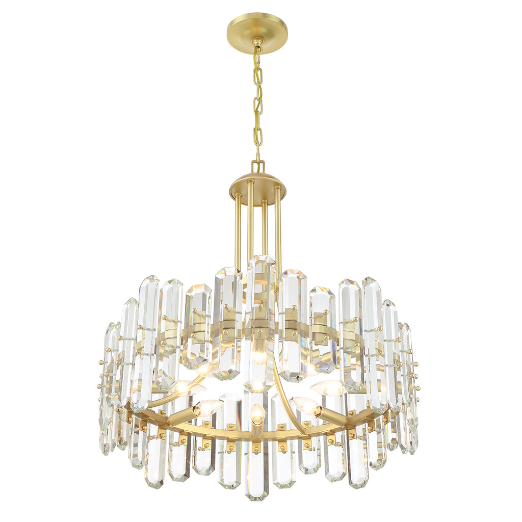 Bolton 8 Light Aged Brass Chandelier Chandelier Crystorama