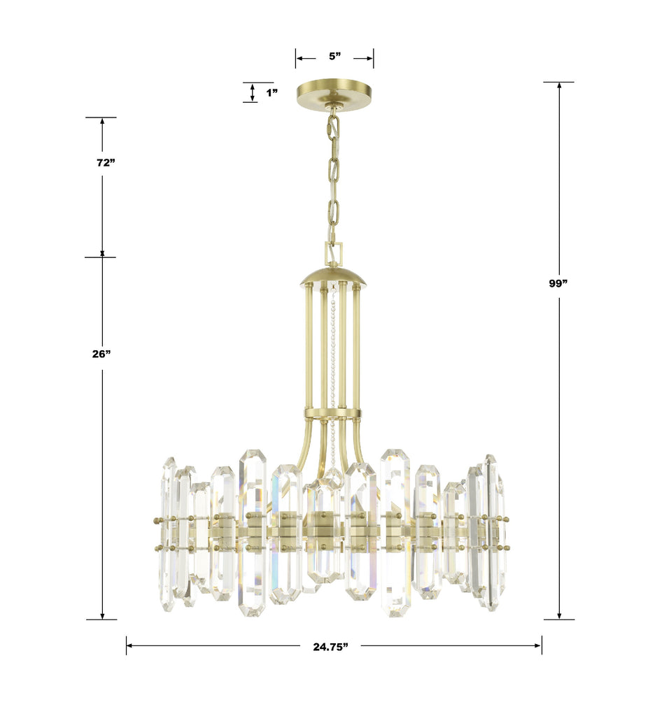 Bolton 8 Light Aged Brass Chandelier Chandelier Crystorama