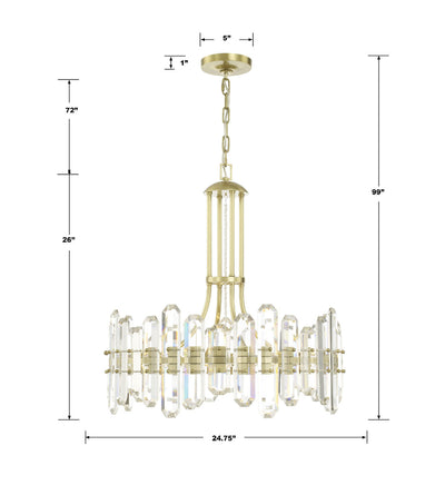 Bolton 8 Light Aged Brass Chandelier Chandelier Crystorama