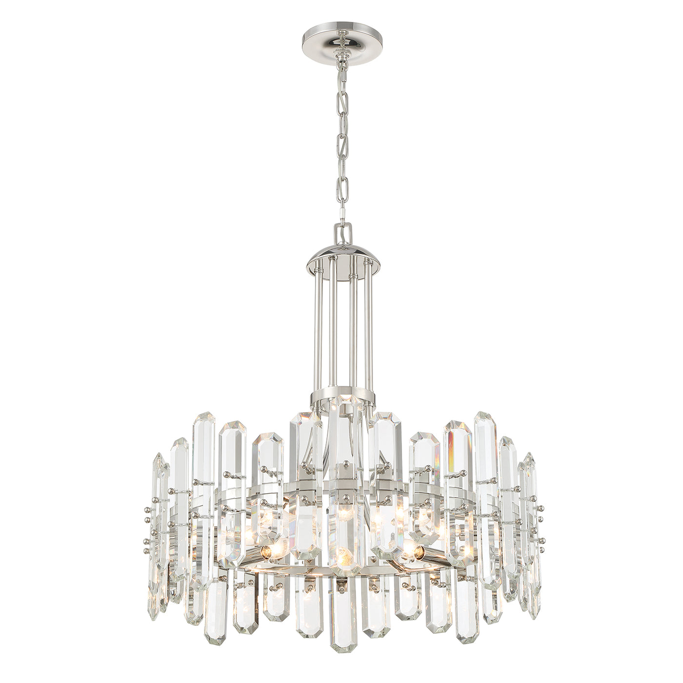 Bolton 8 Light Polished Nickel Chandelier Chandelier Crystorama