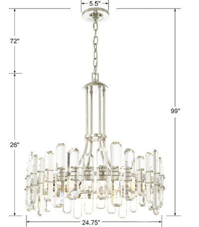 Bolton 8 Light Polished Nickel Chandelier Chandelier Crystorama