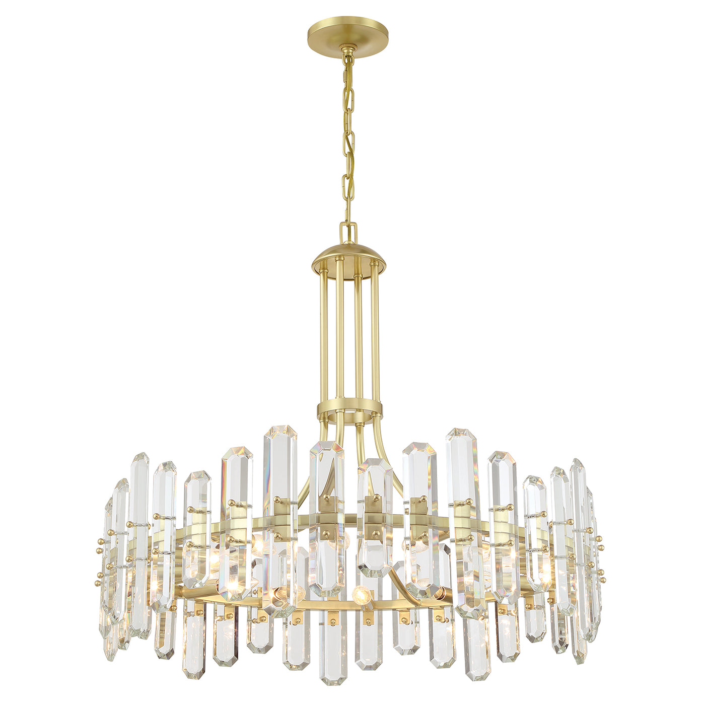 Bolton 12 Light Aged Brass Chandelier Chandelier Crystorama