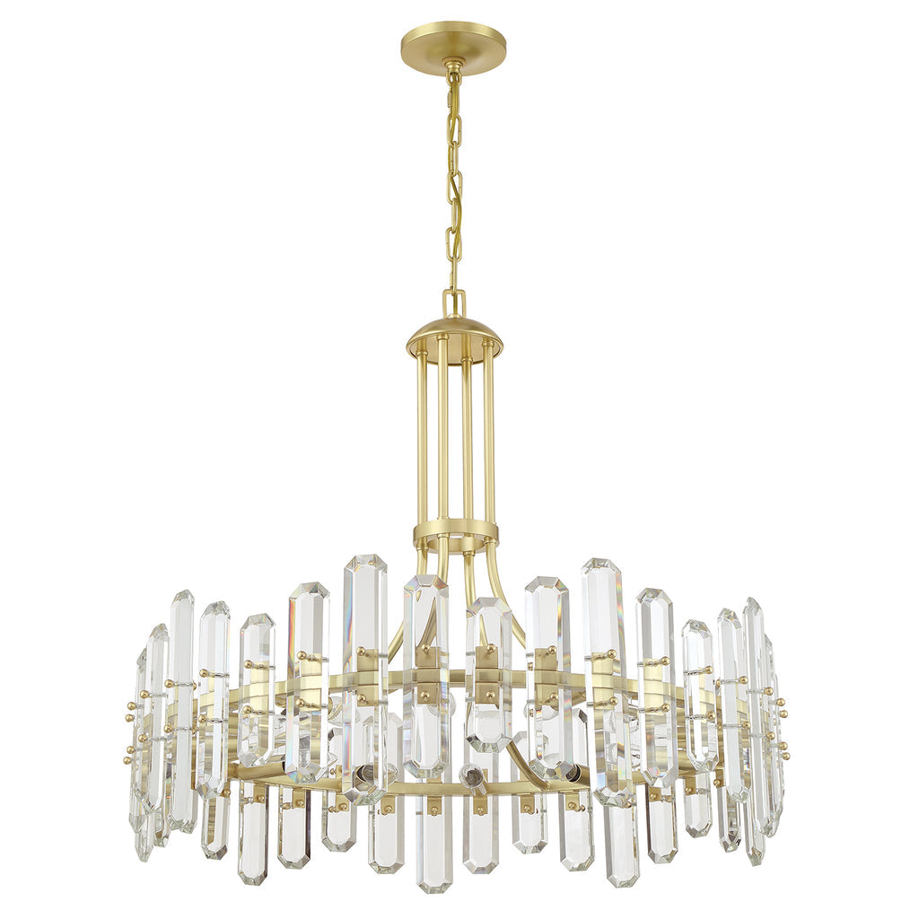 Bolton 12 Light Aged Brass Chandelier Chandelier Crystorama