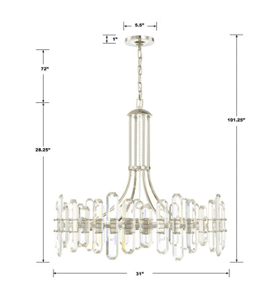 Bolton 12 Light Polished Nickel Chandelier Chandelier Crystorama