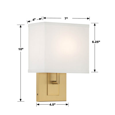 Brent 1 Light Vibrant Gold Sconce Wall Sconce Crystorama