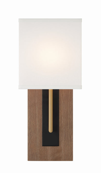 Brent 1 Light Matte Black + Vibrant Gold Sconce Wall Sconce Crystorama