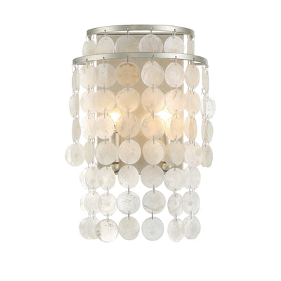 Brielle 2 Light Antique Silver Sconce Wall Sconce Crystorama