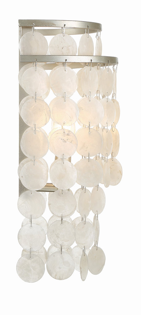 Brielle 2 Light Antique Silver Sconce Wall Sconce Crystorama