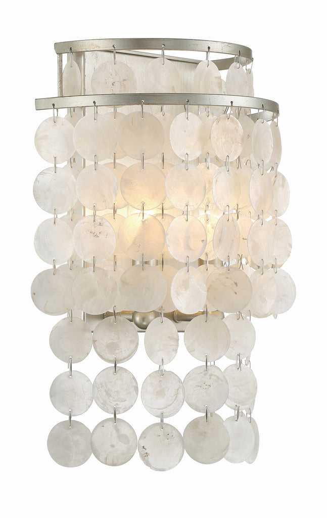 Brielle 2 Light Antique Silver Sconce Wall Sconce Crystorama