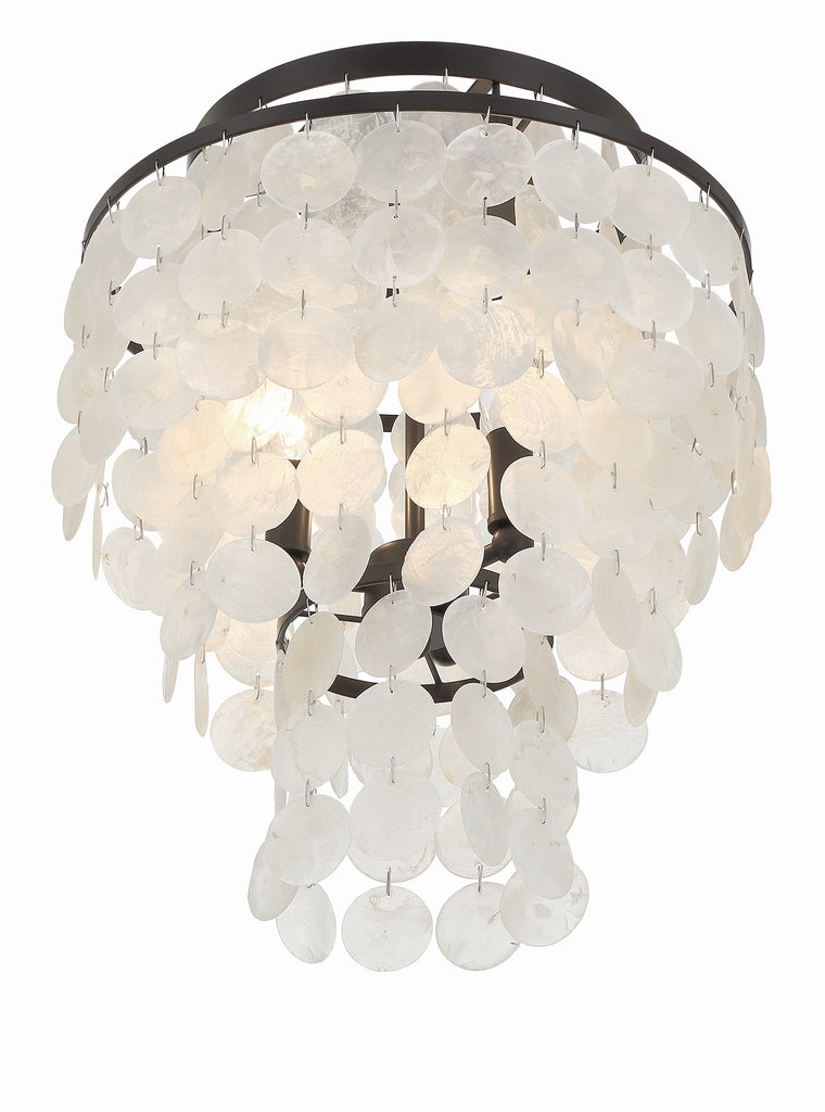 Brielle 3 Light Dark Bronze Flush Mount Semi Flush Crystorama