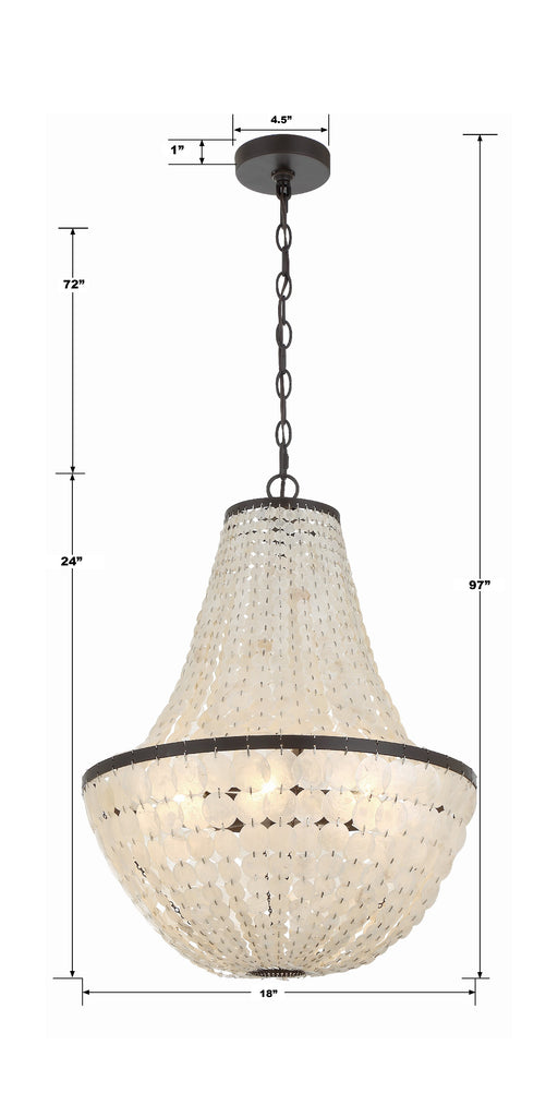 Brielle 6 Light Dark Bronze Chandelier Chandelier Crystorama