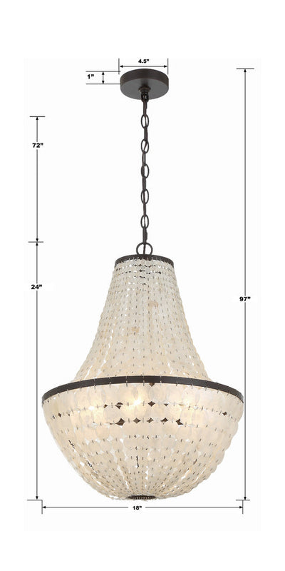 Brielle 6 Light Dark Bronze Chandelier Chandelier Crystorama