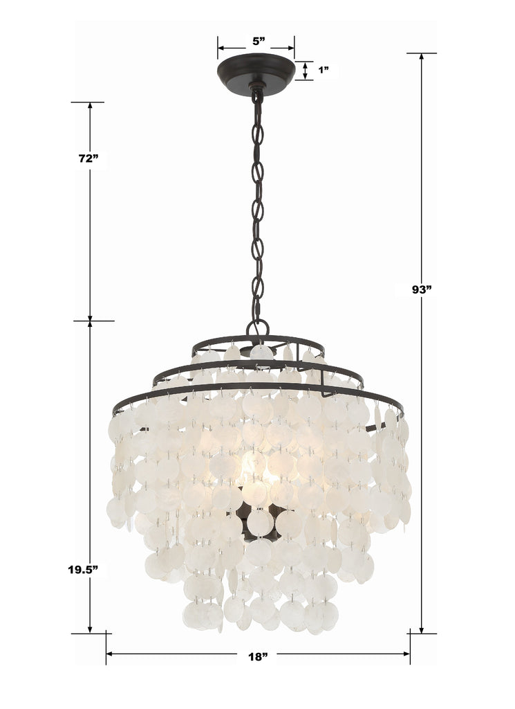 Brielle 4 Light Dark Bronze Chandelier Chandelier Crystorama