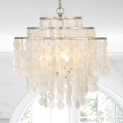 Brielle 4 Light Antique Silver Chandelier Chandelier Crystorama