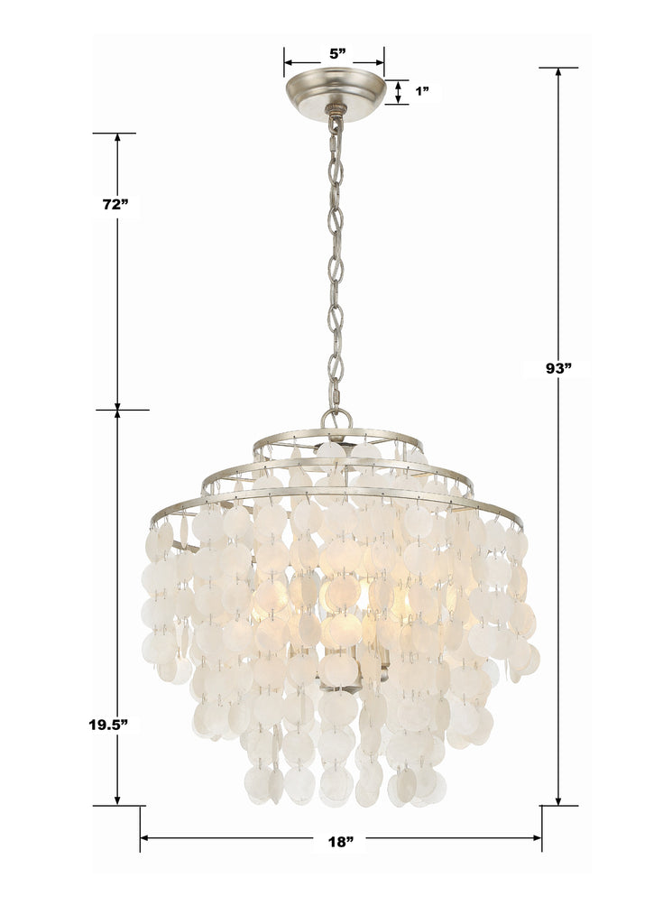 Brielle 4 Light Antique Silver Chandelier Chandelier Crystorama