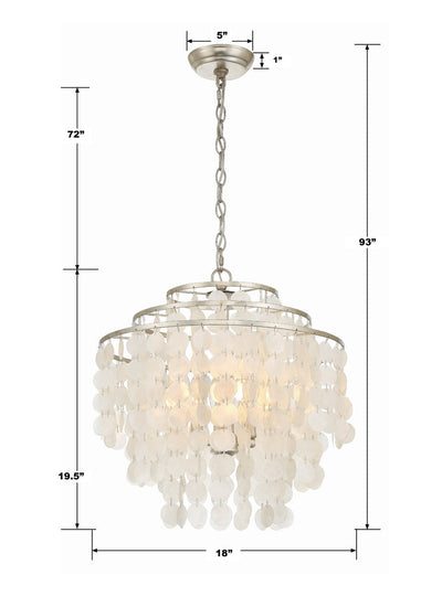 Brielle 4 Light Antique Silver Chandelier Chandelier Crystorama