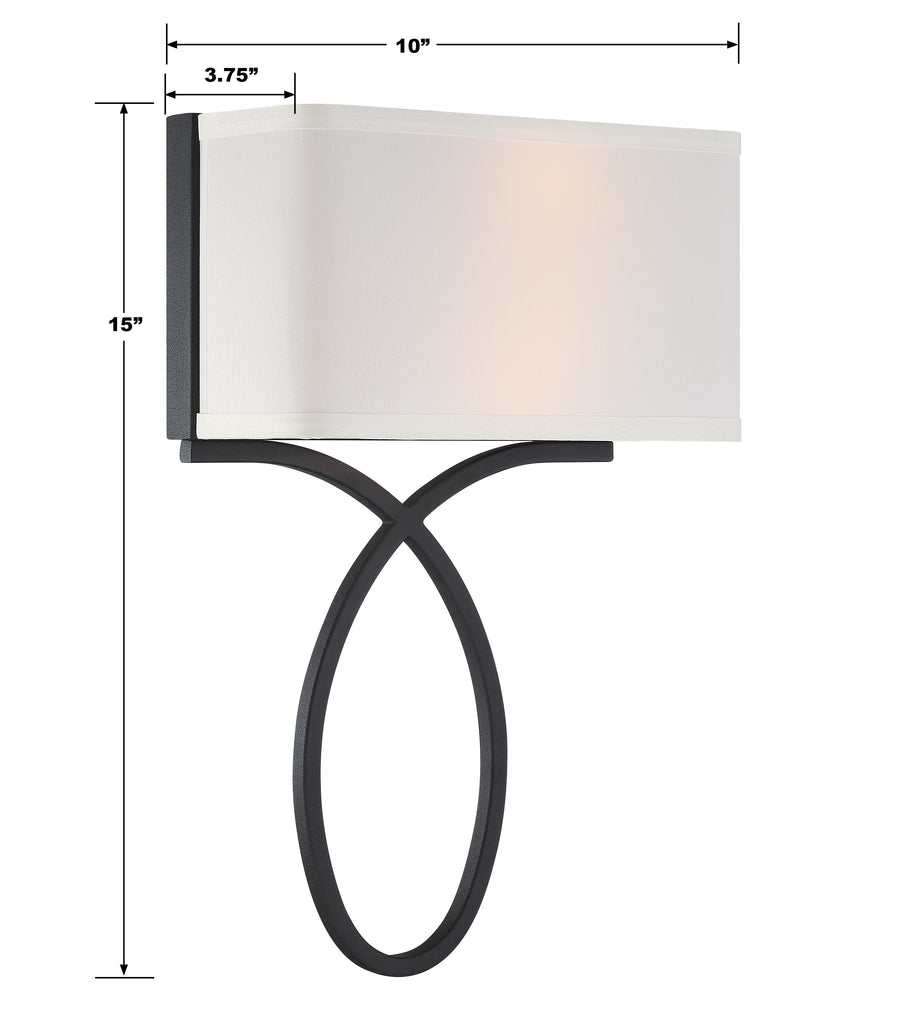 Brinkley 2 Light Black Forged Sconce Wall Sconce Crystorama