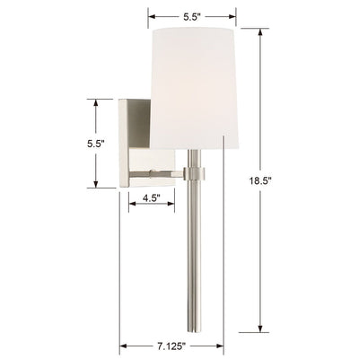 Bromley 1 Light Polished Nickel Sconce Wall Sconce Crystorama