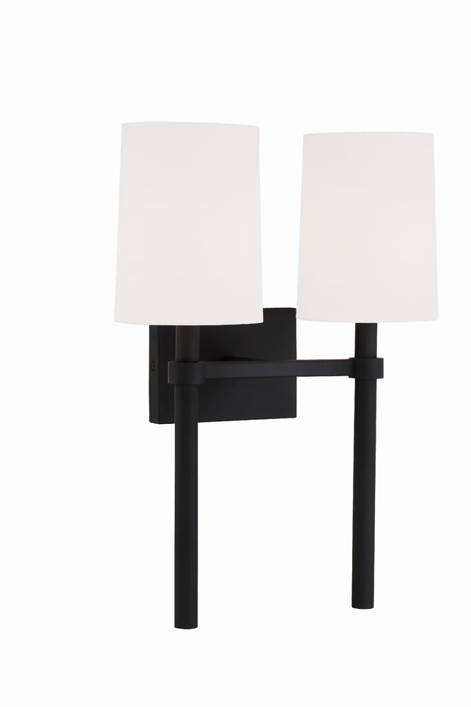 Bromley 2 Light Black Forged Sconce Wall Sconce Crystorama