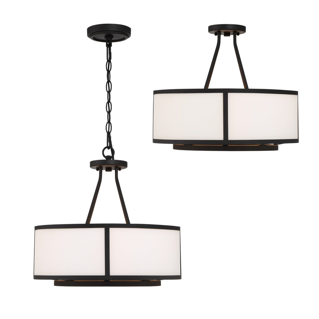 Bryant 4 Light Black Forged Chandelier Chandelier Crystorama