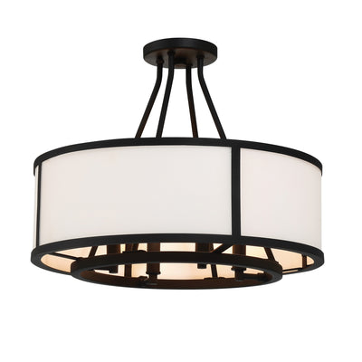 Bryant 4 Light Black Forged Semi Flush Mount Semi Flush Crystorama