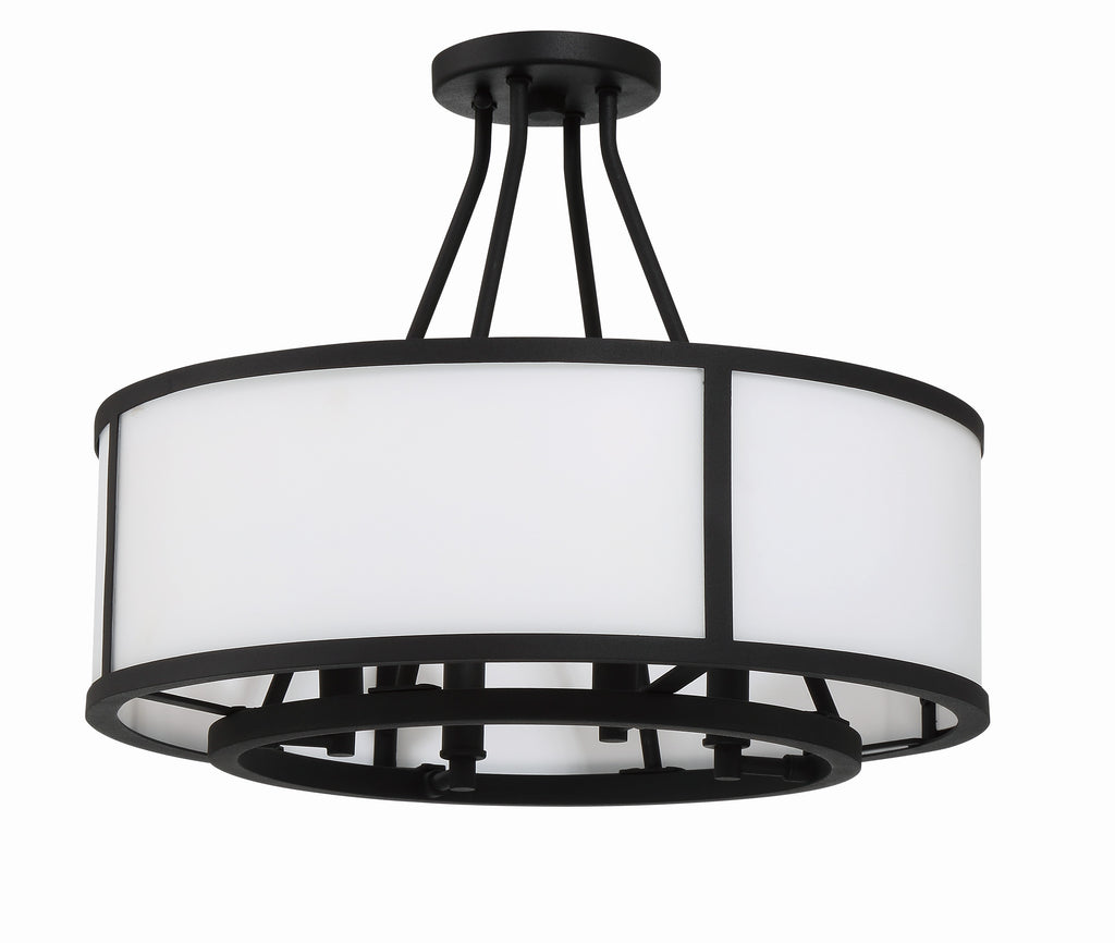 Bryant 4 Light Black Forged Semi Flush Mount Semi Flush Crystorama