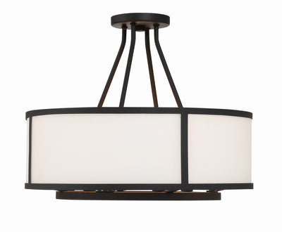 Bryant 4 Light Black Forged Semi Flush Mount Semi Flush Crystorama