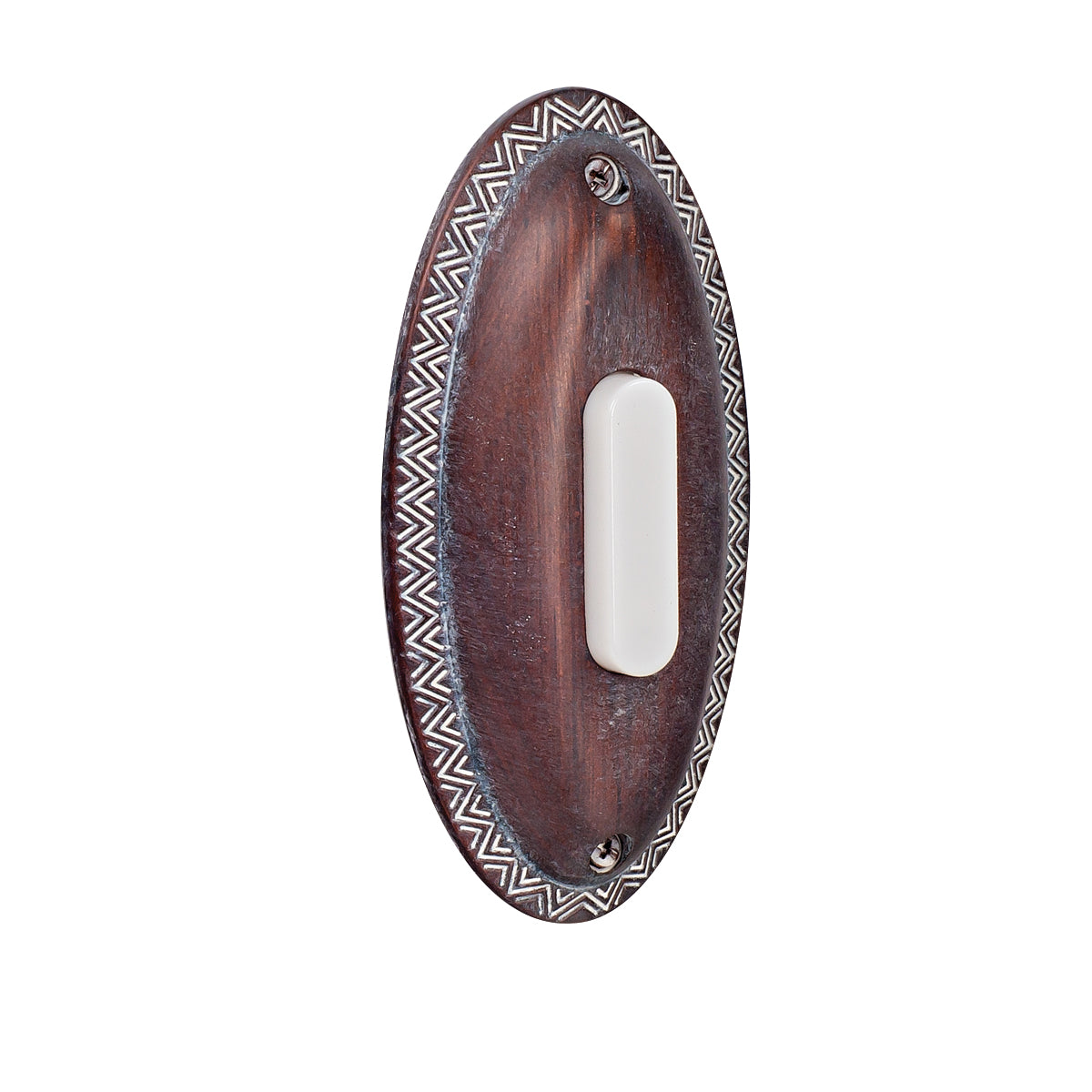 Surface Mount Oval LED Lighted Push Button in Rustic Brick Doorbell Button Craftmade